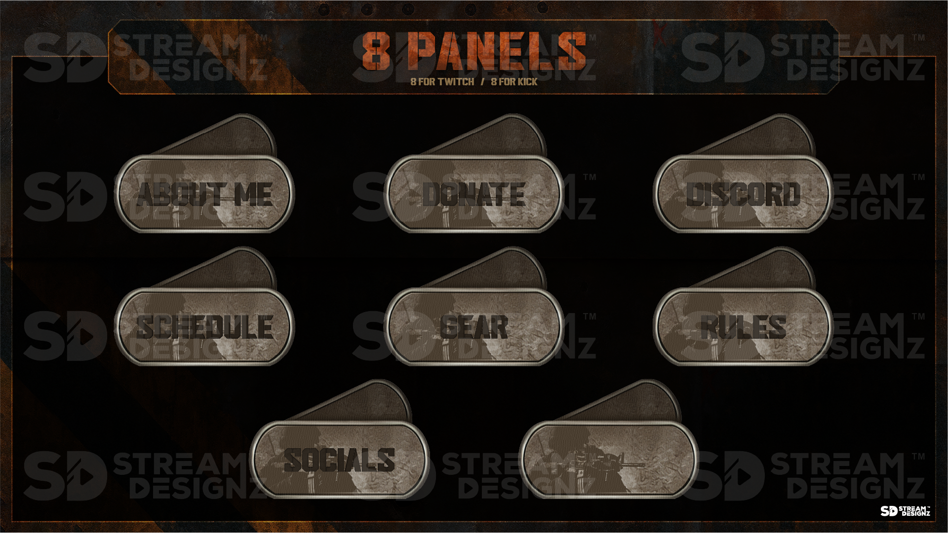 stream overlay package 8 panels taskforce stream designz