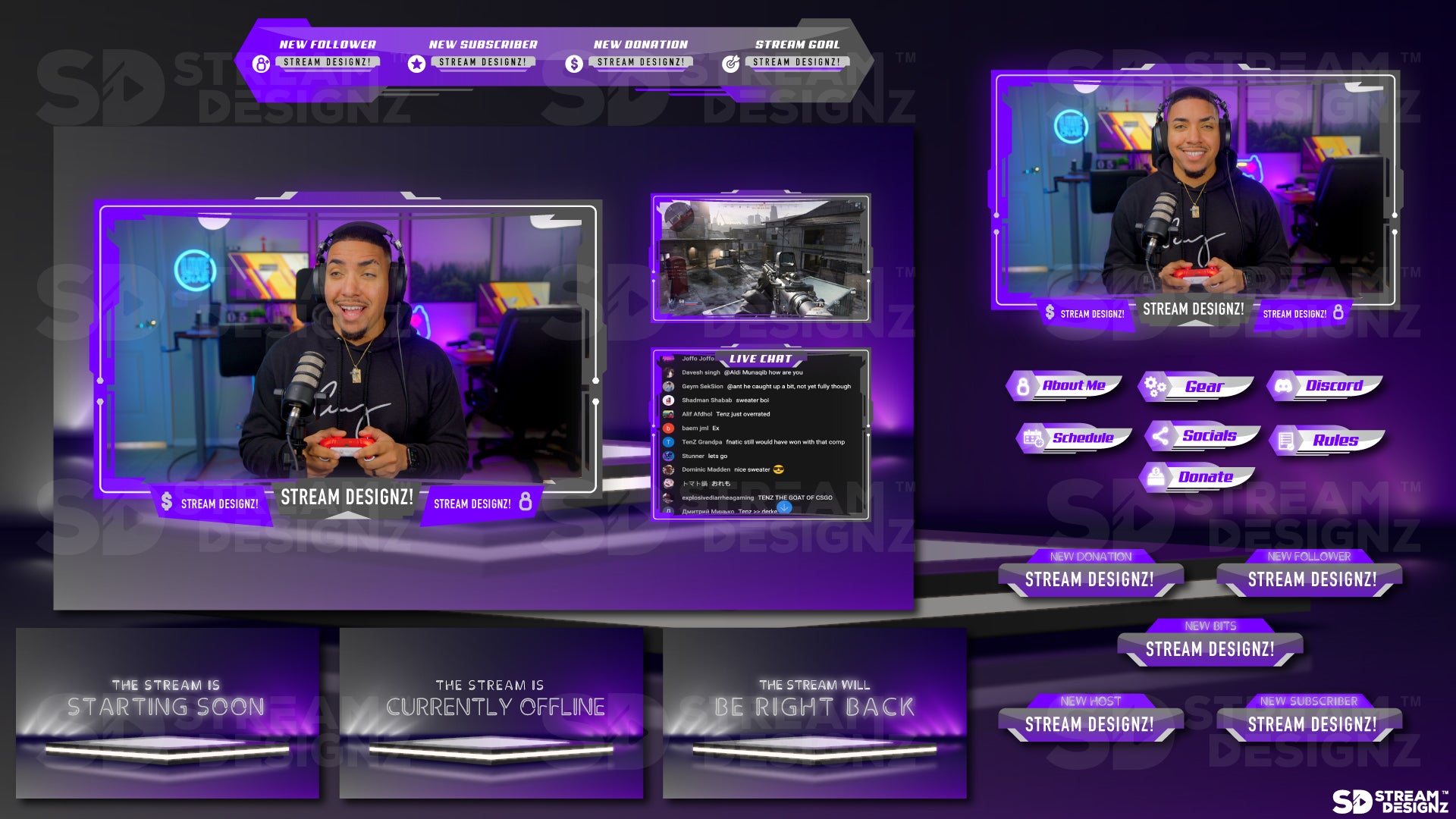 stream overlay package feature image ultraviolet stream designz