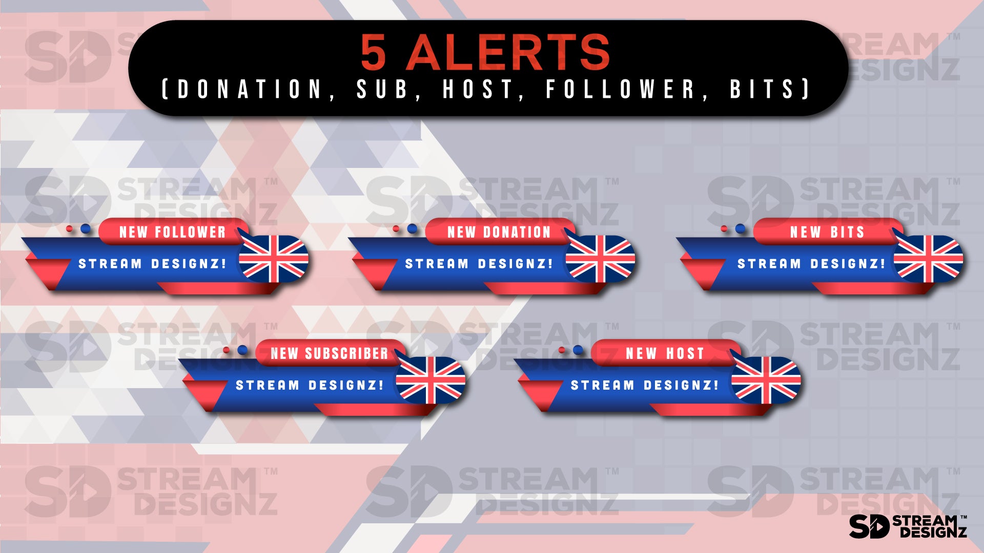 stream overlay package 5 alerts union jack stream designz