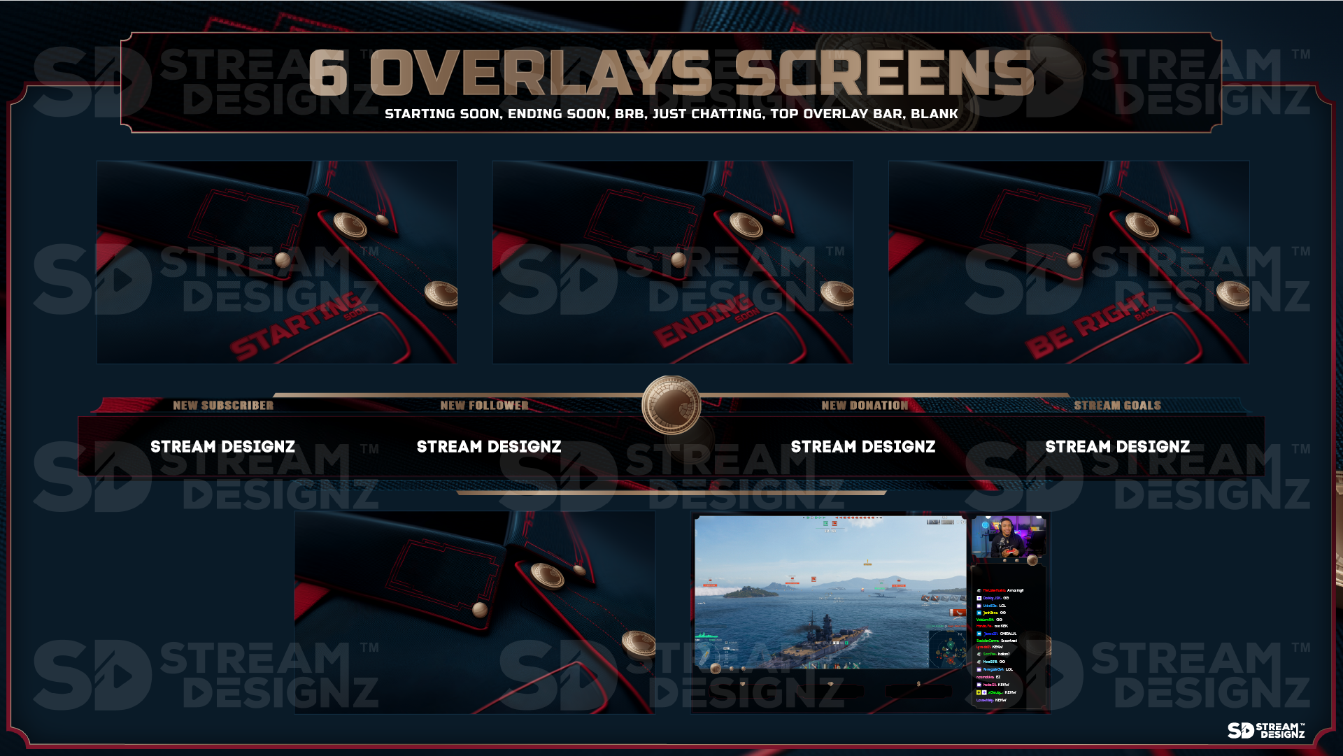 stream overlay package 6 overlay screens valor stream designz