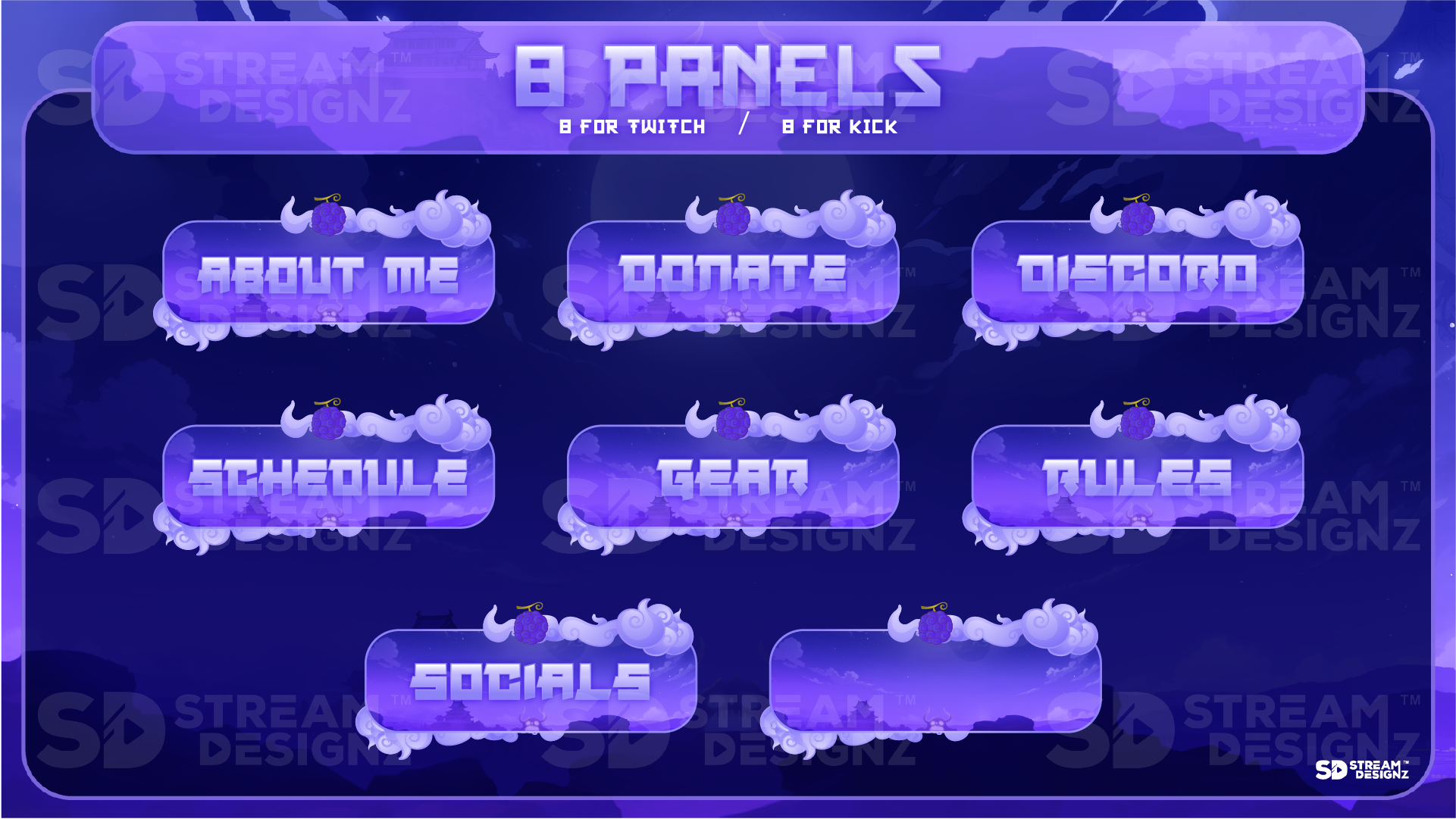 stream overlay package 8 panels voyager stream designz
