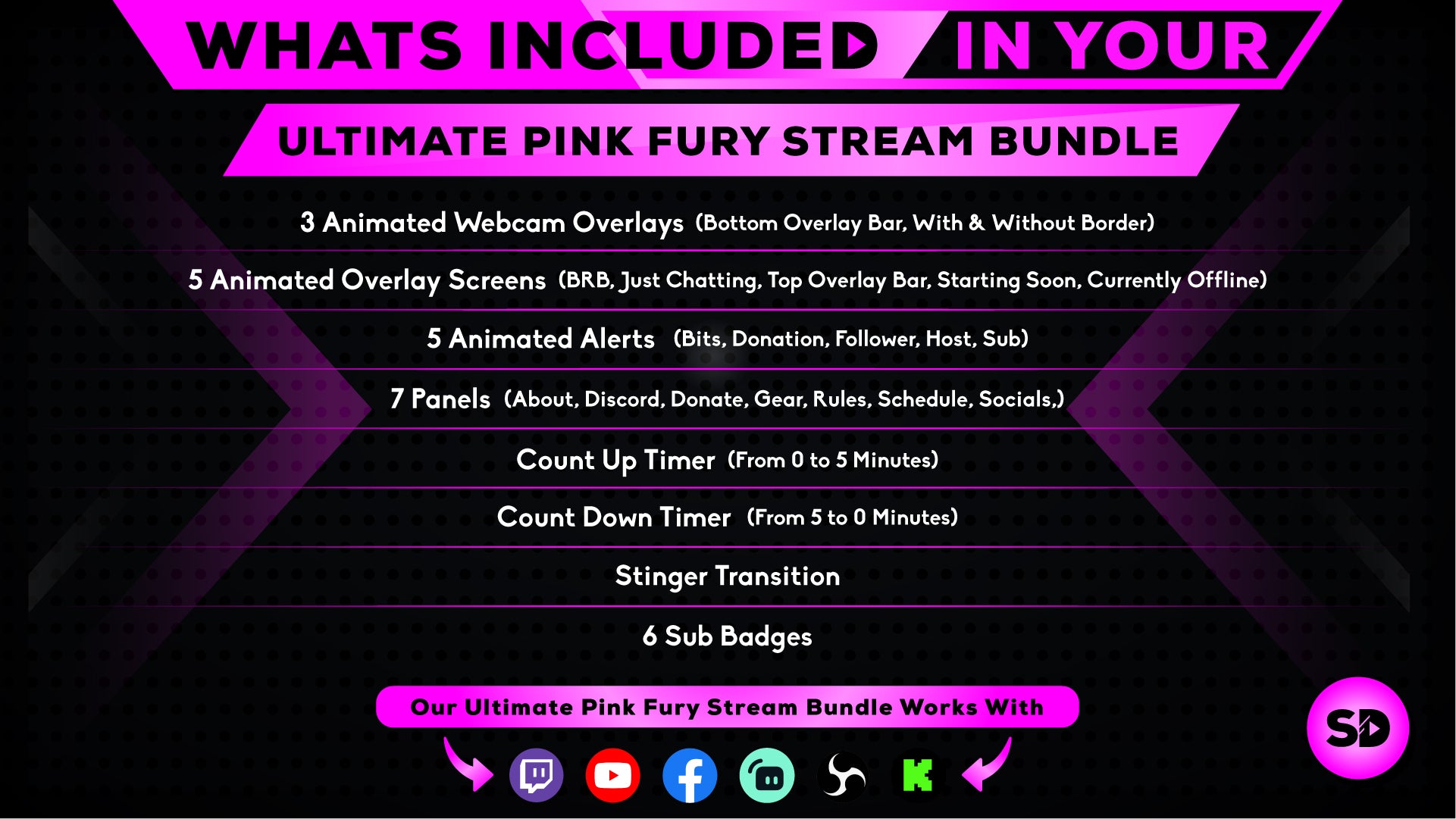 ultimate stream bundle pink fury whats included in your package stream designz