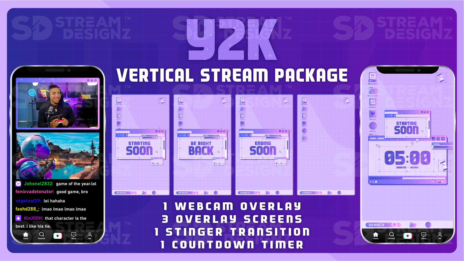vertical stream overlay package feature image y2k stream designz