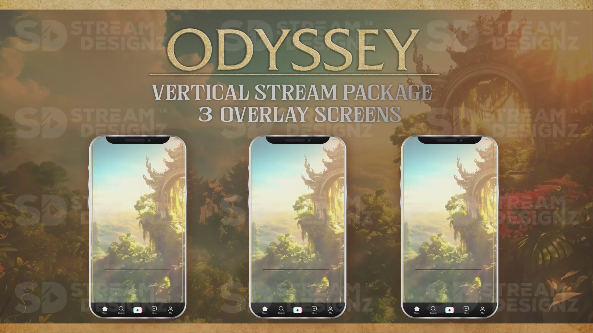 vertical stream overlay package 3 overlay screens odyssey stream designz