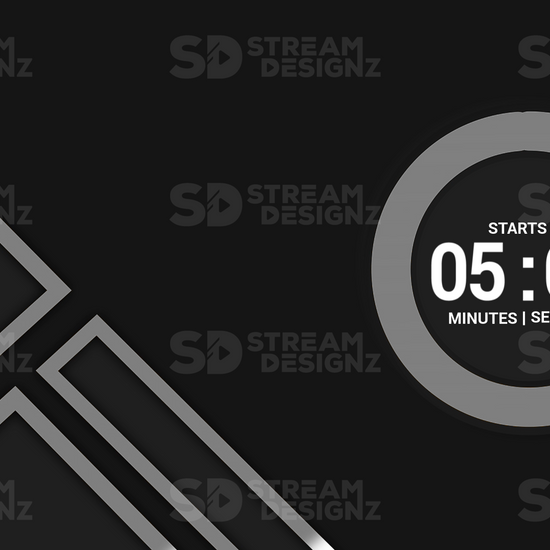 5 minute countdown timer silhouette preview video stream designz