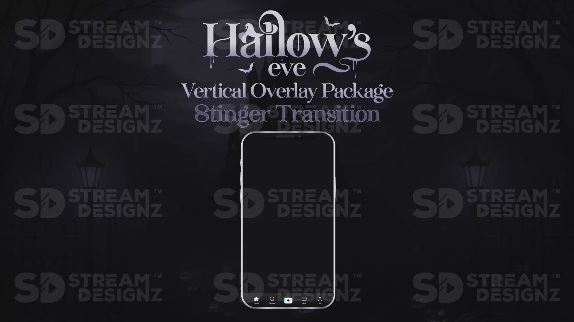 vertical stream overlay package stinger hallows eve stream designz