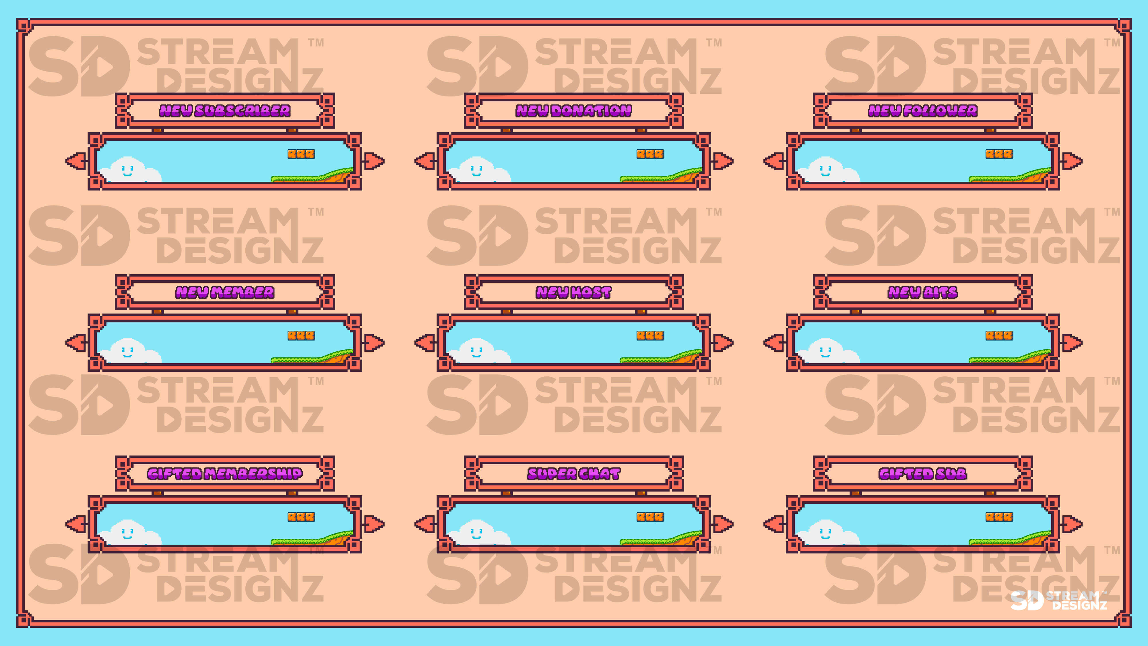 Load video: animated stream alerts preview video kitsune stream designz