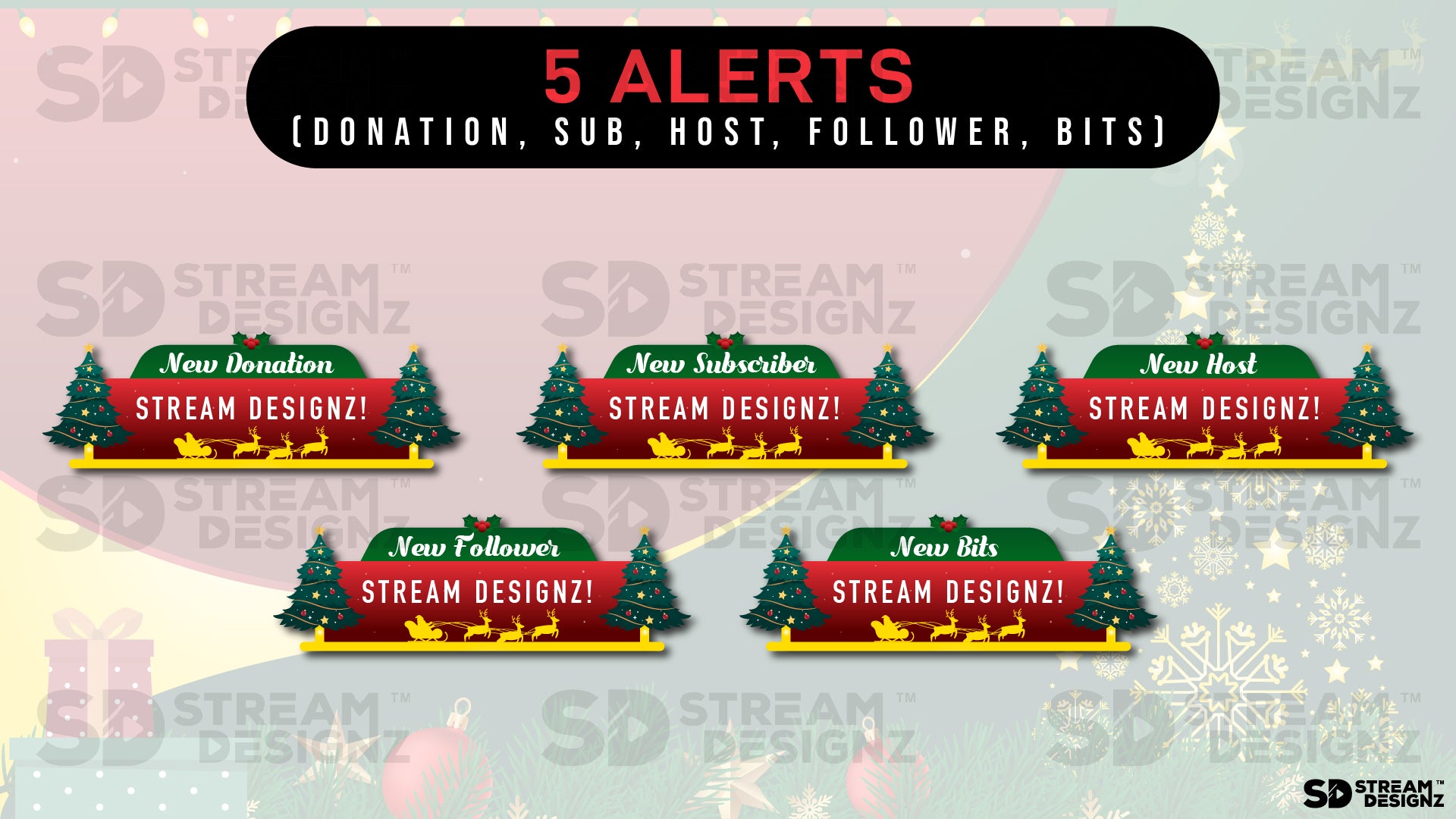 Christmas Animated Stream Alerts Merry Christmas preview video stream designz