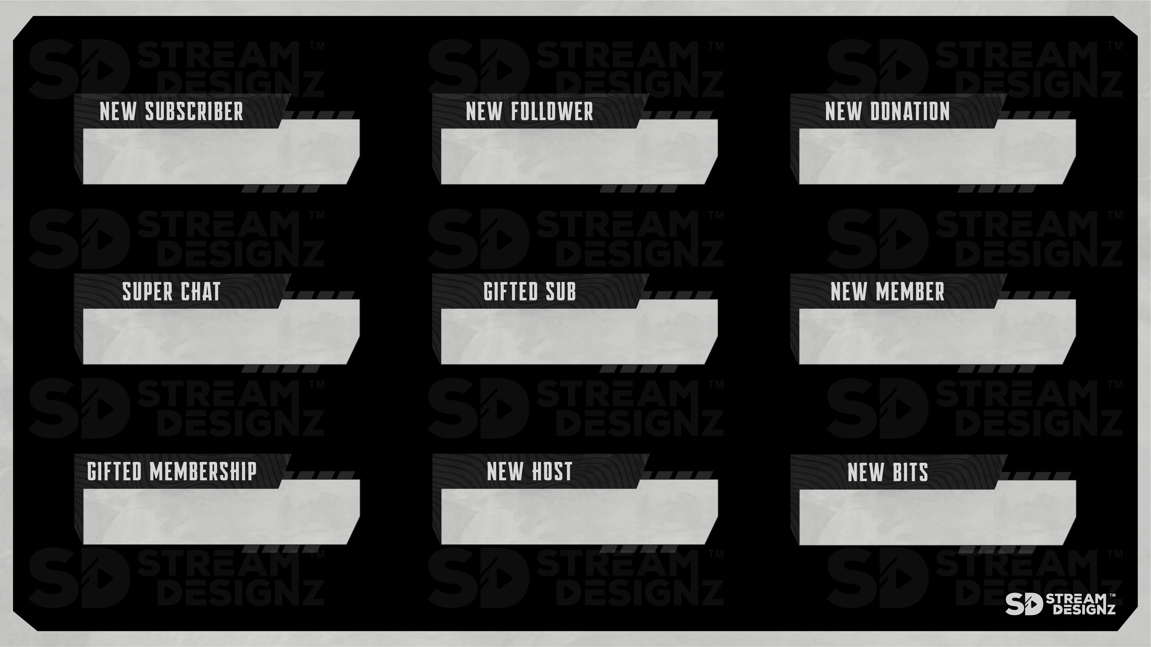 Load video: Animated stream alerts preview video slate stream designz