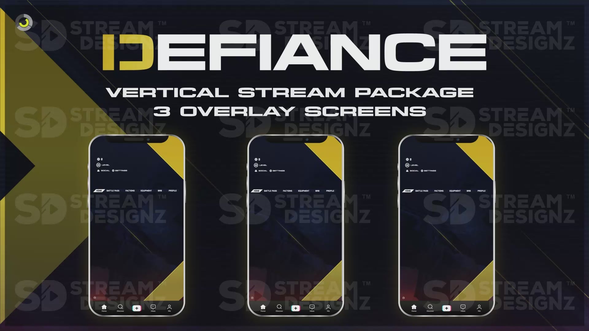 vertical stream overlay package 3 overlay screens defiance stream designz