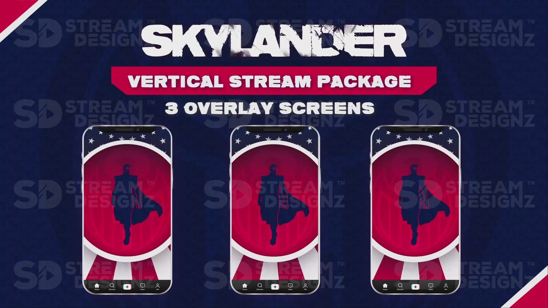 vertical stream overlay package 3 overlay screens skylander stream designz
