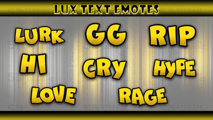 8 Pack emotes lux preview image text stream designz