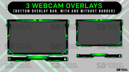 animated stream overlay package green lantern webcam overlays stream designz