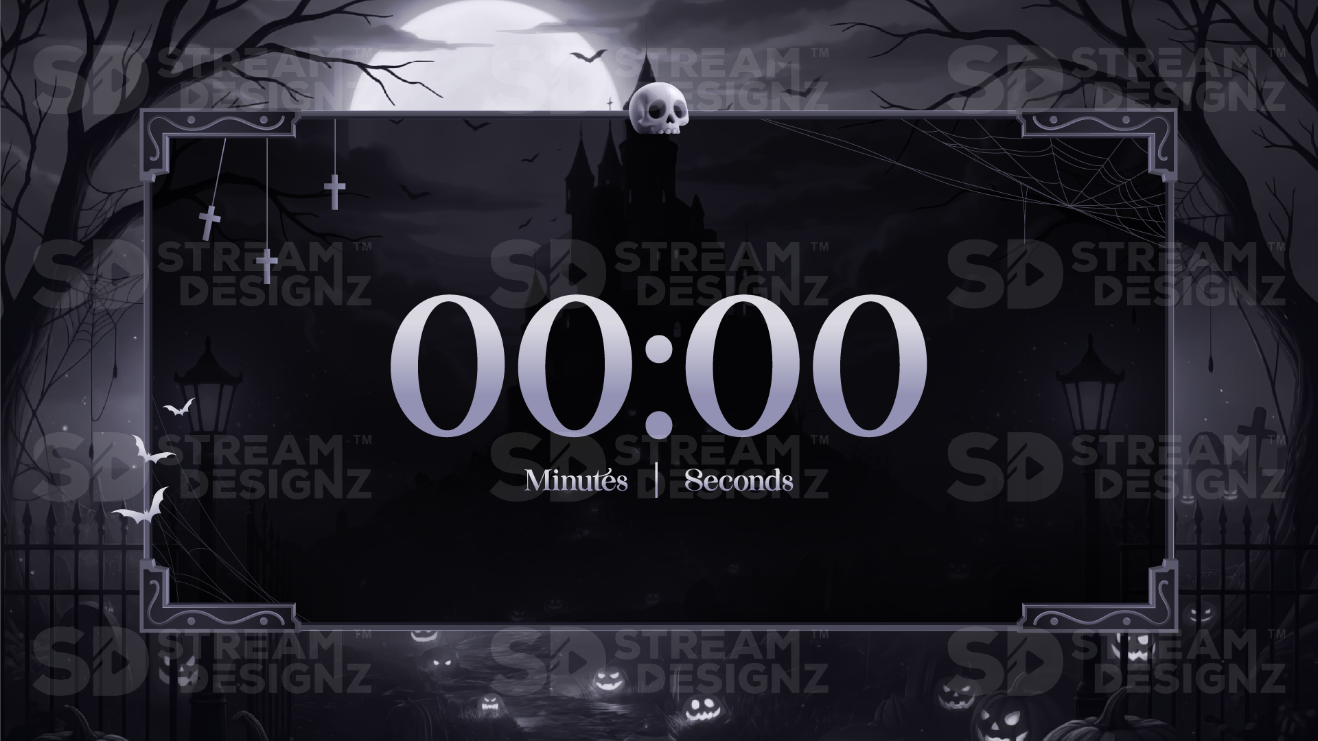 5 minute count up timer thumbnail hallows eve stream designz