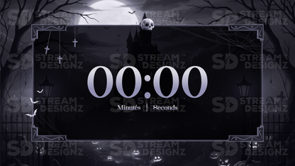 5 minute count up timer thumbnail hallows eve stream designz