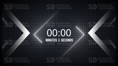 5 minute count up timer thumbnail monochrome stream designz