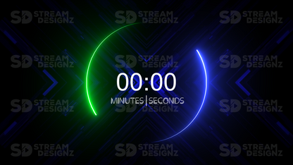 5 minute count up timer neon thumbnail stream designz