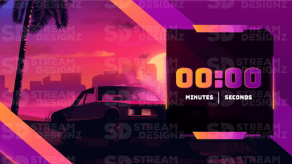 5 minute count up timer sunset city thumbnail stream designz