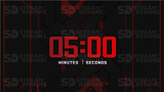 Stream Countdown Timer Overlay - "Code Red"