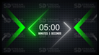 5 minute countdown timer green arrow thumbnail stream designz