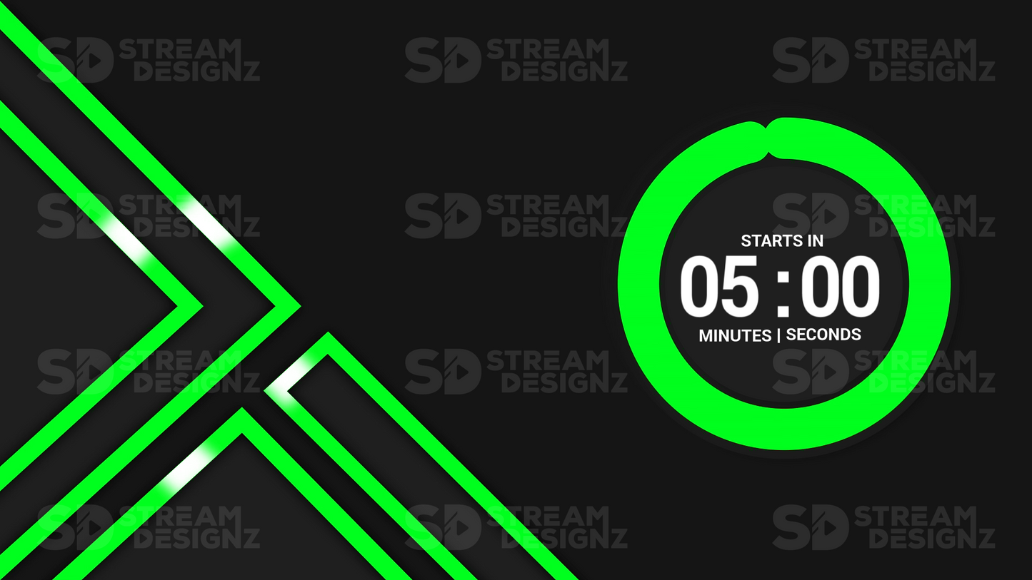 5 minute countdown timer green lantern thumbnail stream designz