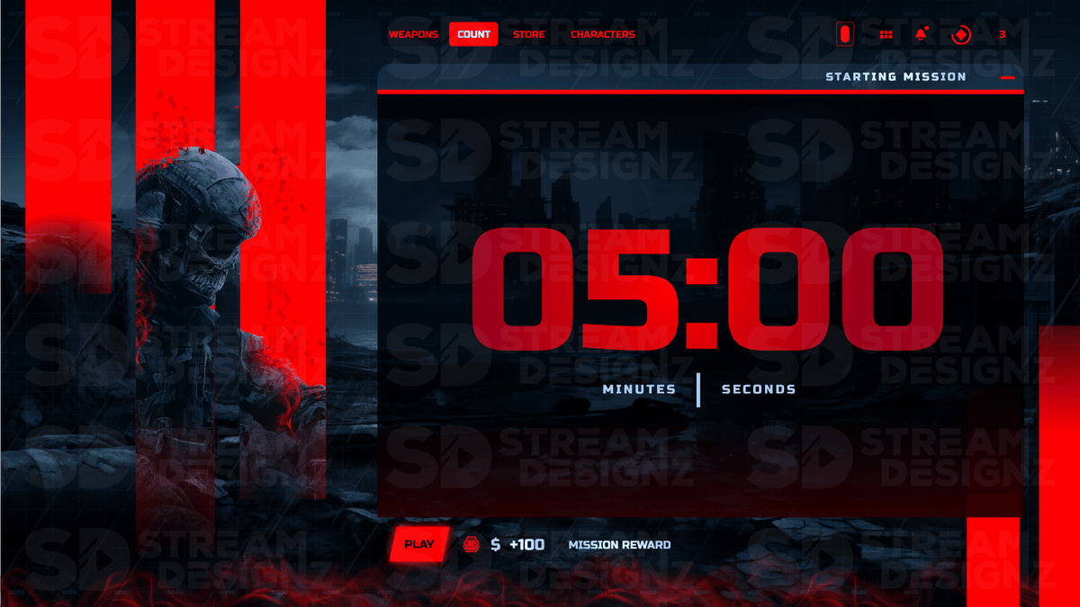 Stream Countdown Timer Overlay - Loadout | Stream Designz