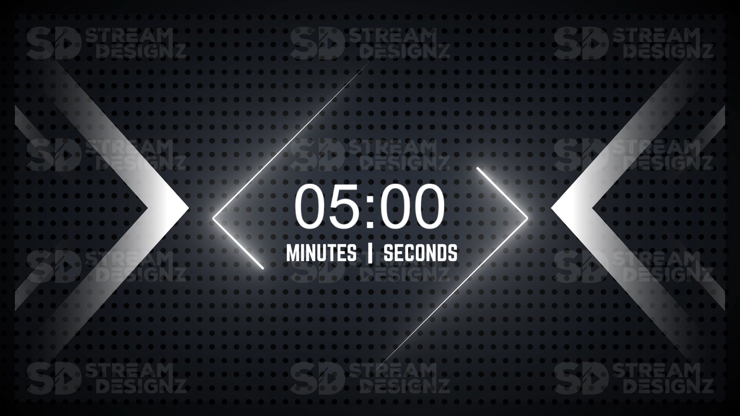 5 minute countdown timer monochrome thumbnail stream designz