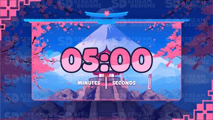 5 minute countdown timer sakura chill thumbnail stream designz