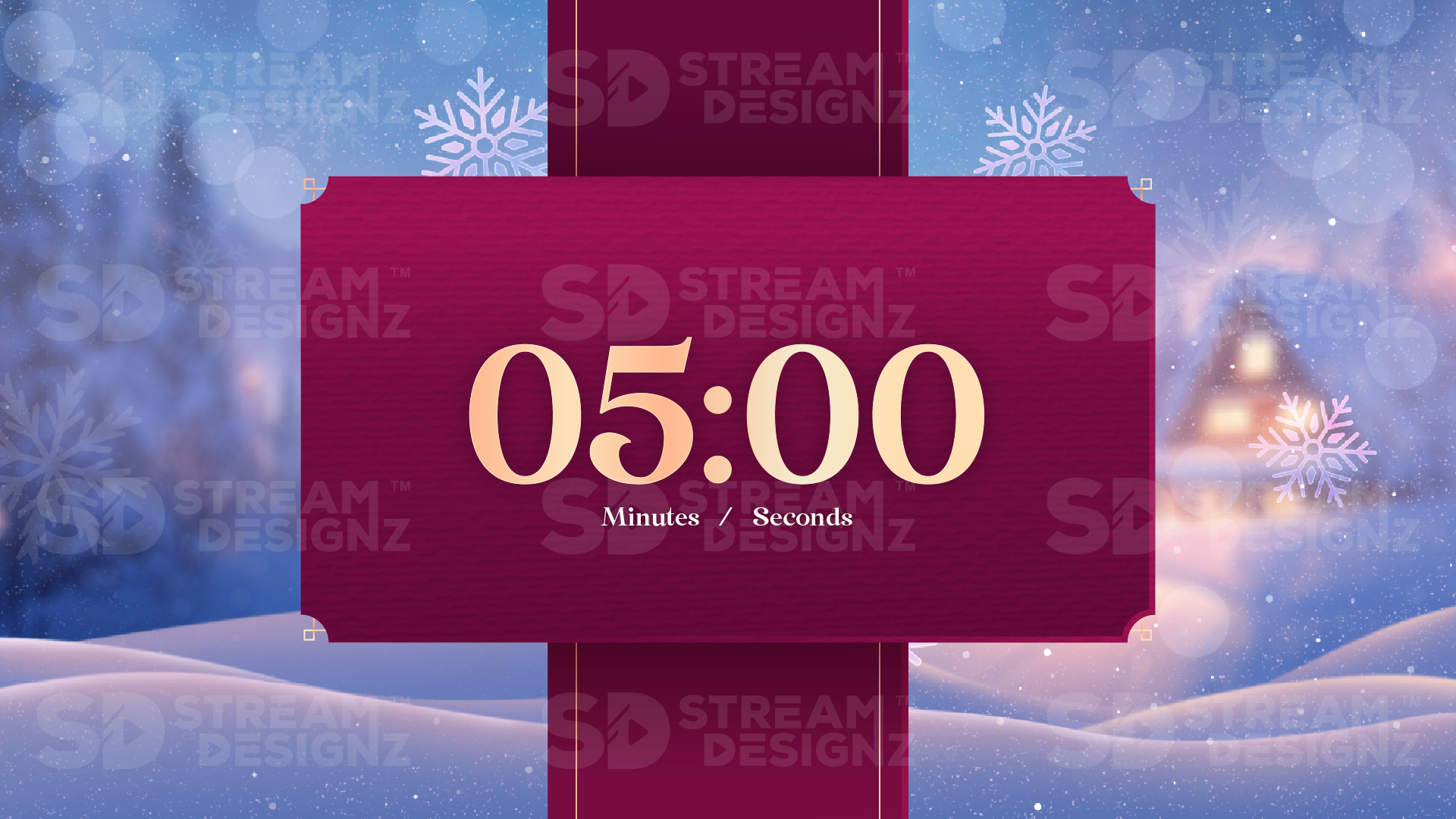 5 minute countdown timer thumbnail silent night stream designz