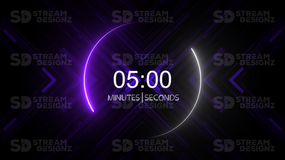 5 minute countdown timer ultraviolet thumbnail stream designz