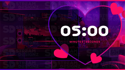 5 minute countdown timer thumbnail valentine lofi stream designz