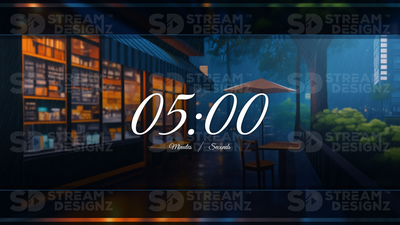 5 minute countdown timer thumbnail Cafe Lofi stream designz
