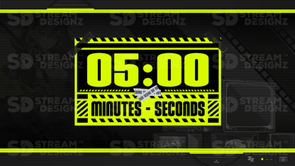 5 minute countdown timer thumbnail Hazard stream designz