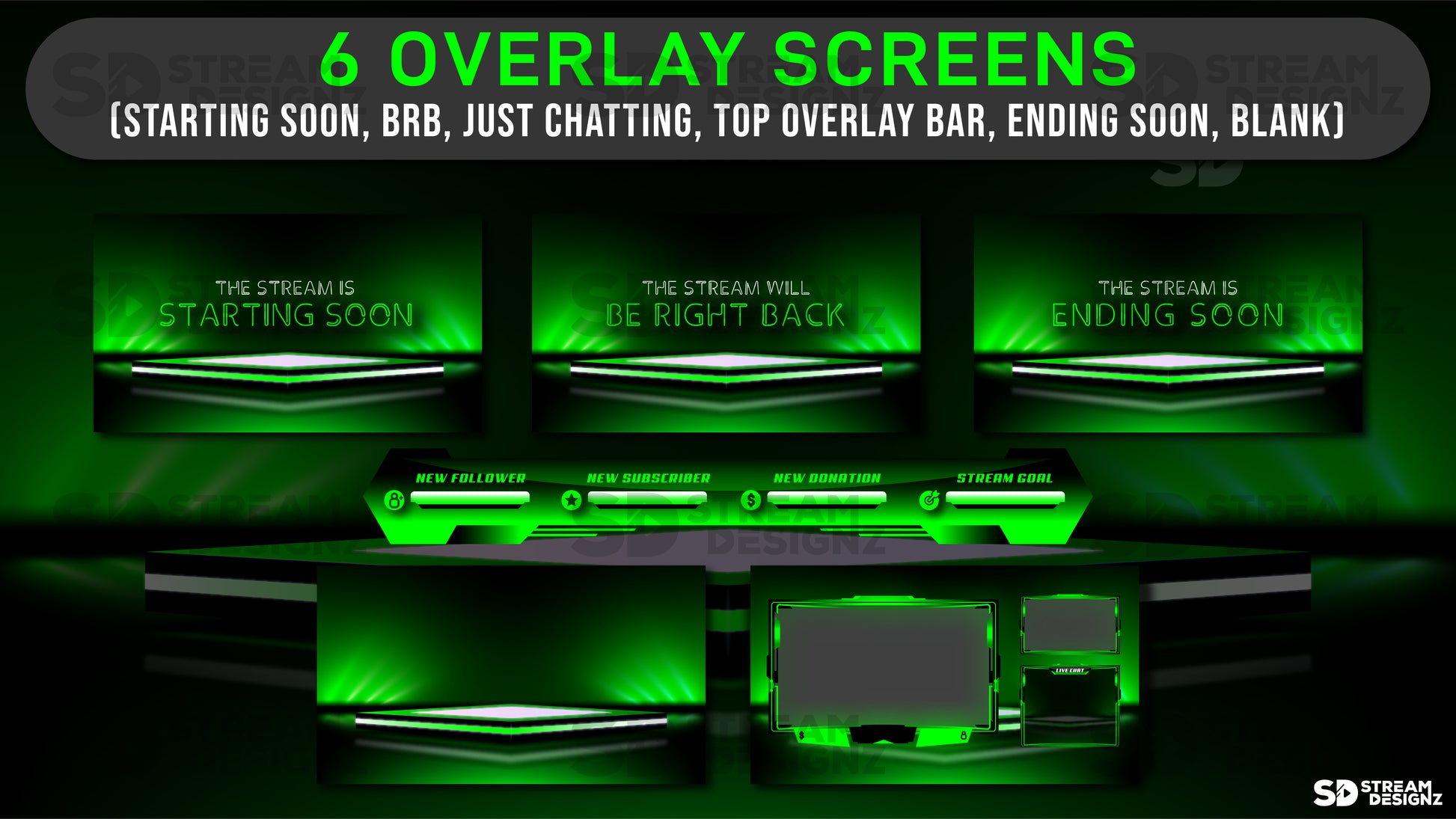 Static stream overlay package vortex overlay screens stream designz