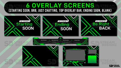 stream overlay package 6 overlay screens surge stream designz