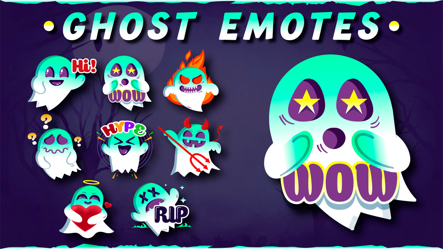 8 pack emotes - ghost preview image - stream designz