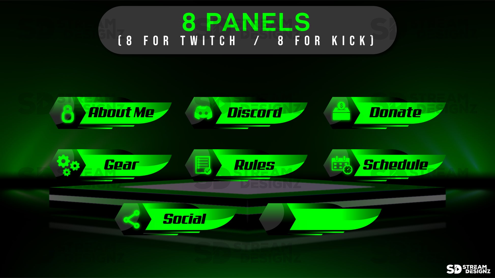 Static stream overlay package vortex panels stream designz