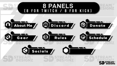 stream overlay package 8 panels onyx stream designz
