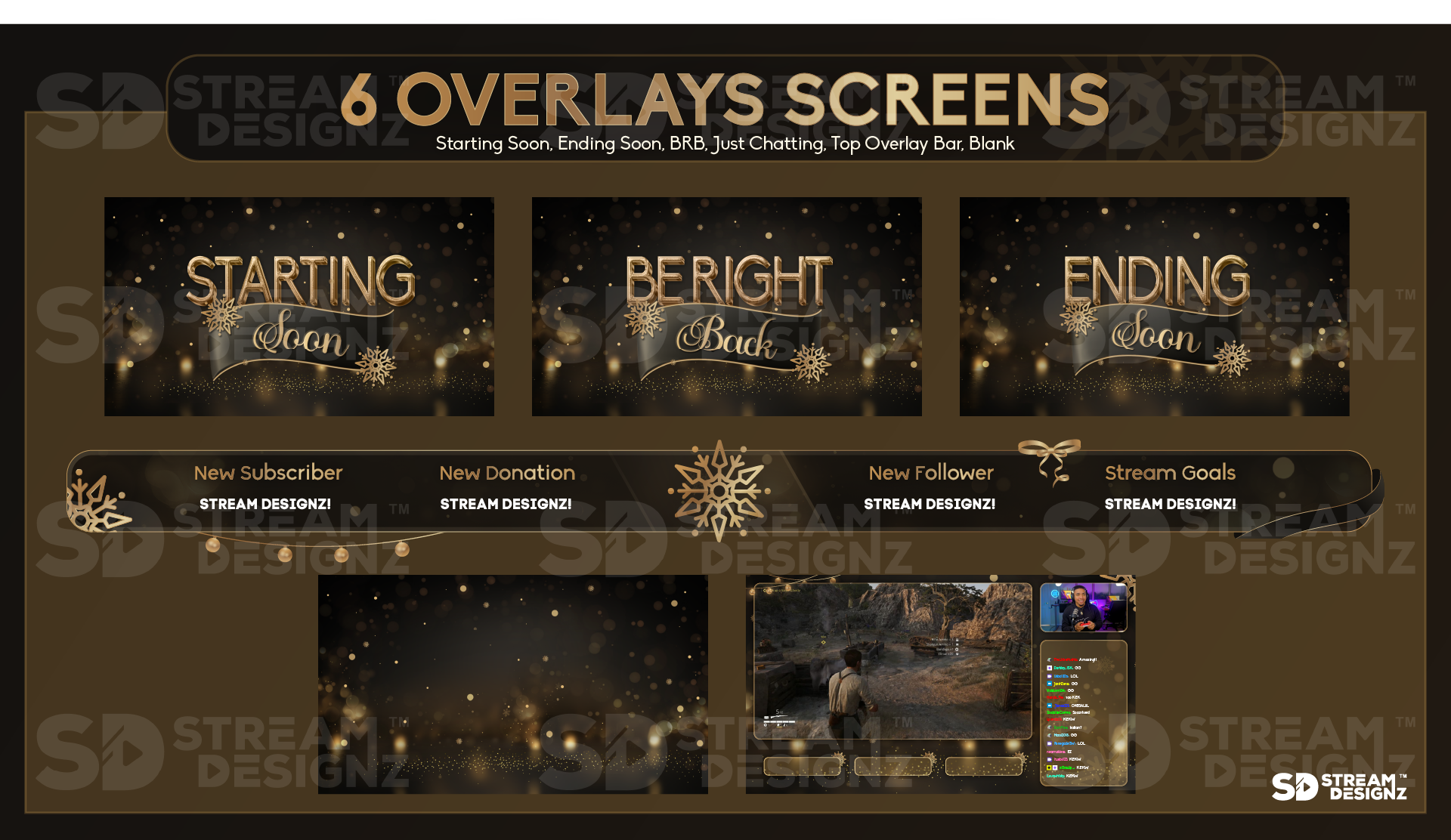 stream overlay package 6 overlay screens after midnight stream designz