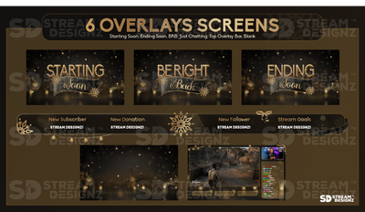 stream overlay package 6 overlay screens after midnight stream designz