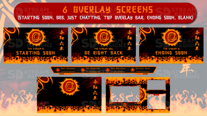 animated stream overlay package akatsuki 6 overlay screens stream designz