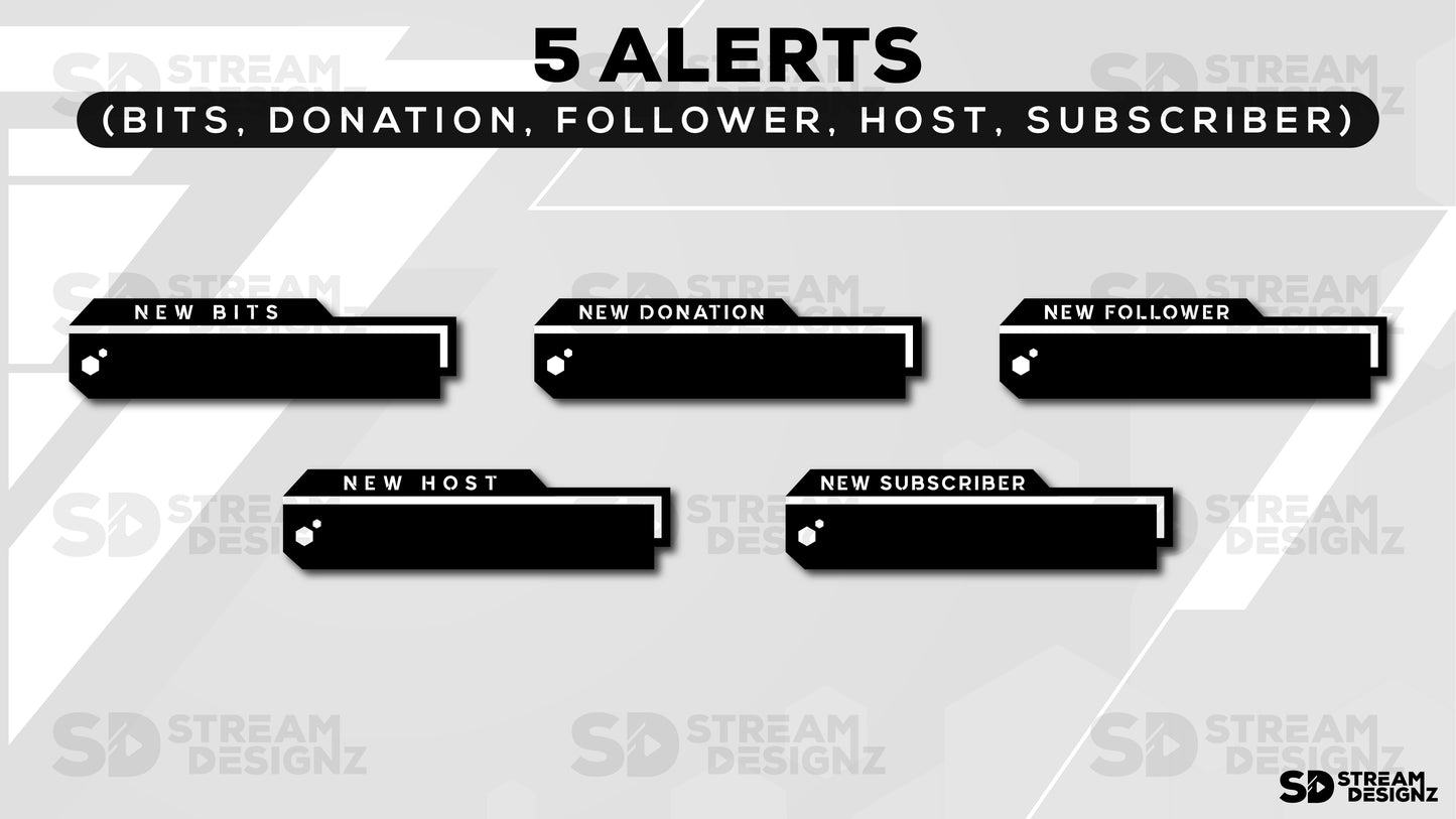 Animated Stream Overlay Package - "Onyx"