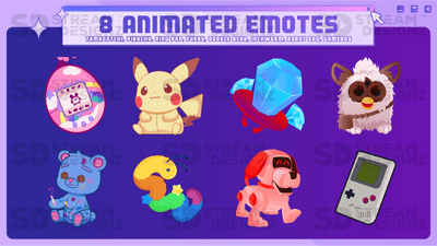 8 pack emotes preview image y2k stream designz