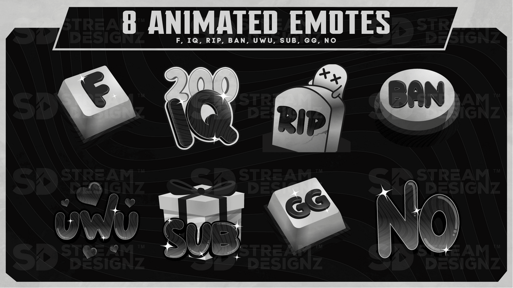 Twitch Sub Emote Bundle - Slate | Stream Designz