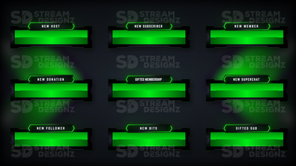 Animated stream alerts green arrow preview image stream designz