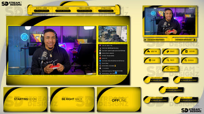 stream overlay package feature image Arctic - Black and Gold stream designz