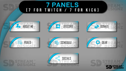 Twitch Panels - "Arctic" - Blue & White