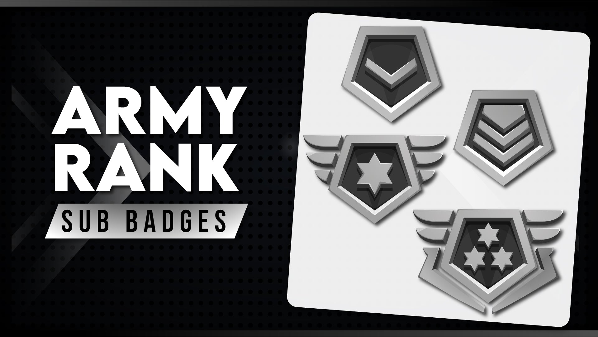 6 pack sub badges thumbnail army rank stream designz
