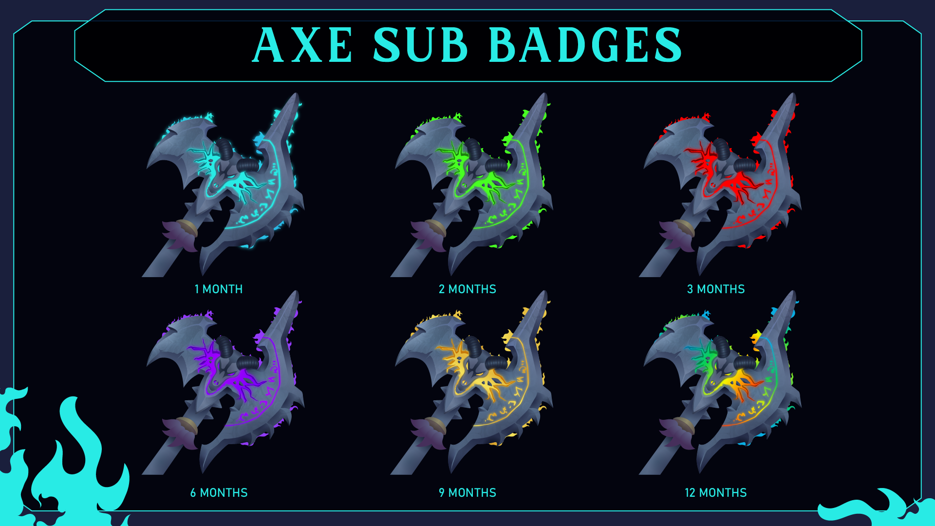 6 pack sub badges preview image axe stream designz