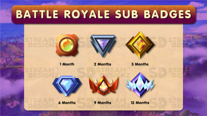 6 pack sub badges preview image battle royale stream designz